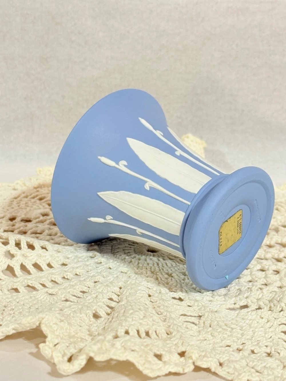 Wedgwood Blue Jasperware Vintage Trumpet Vase